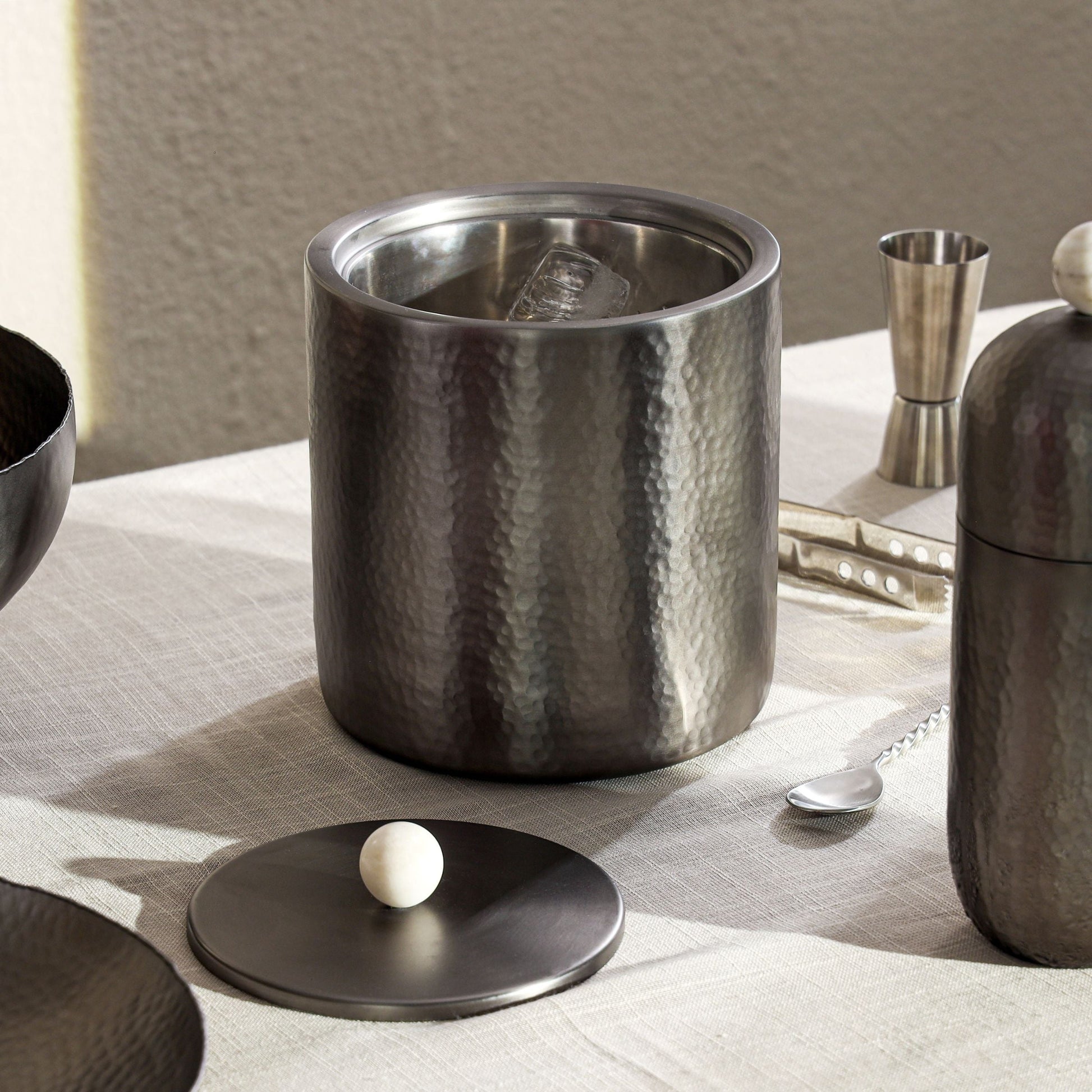 Wiallen Hammered Gunmetal Ice Bucket - Wiallen Official Collection