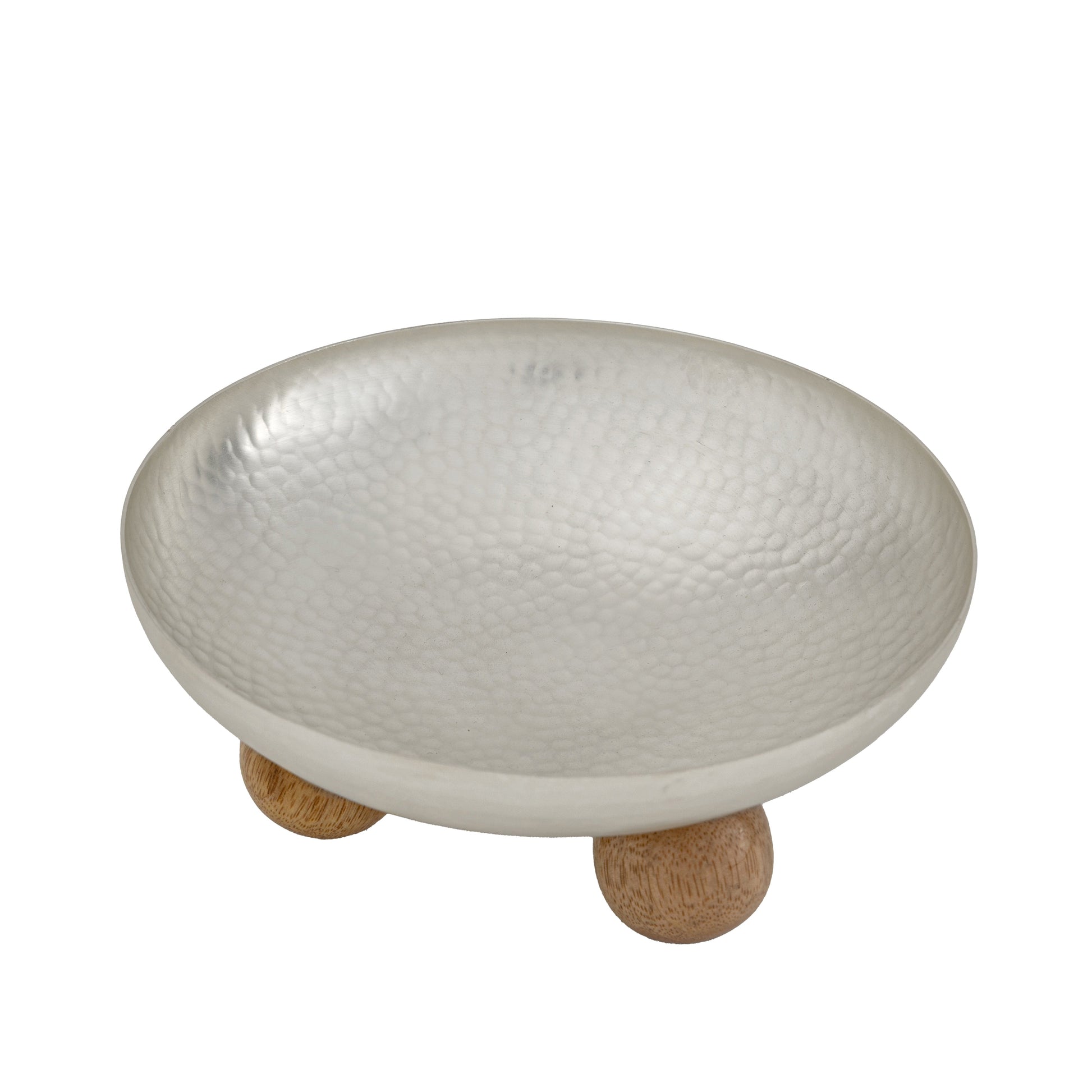 Wiallen Hammered Silver Footed Round Nut Bowl - Wiallen Official Collection