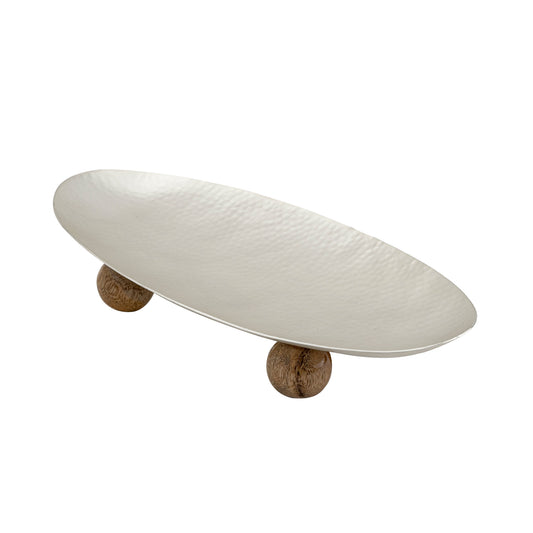 Wiallen Hammered Silver Large Footed Oval Platter - Wiallen Official Collection
